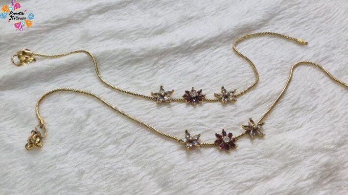 Flower Designer Premium Antique Gold Chain Type  Anklet