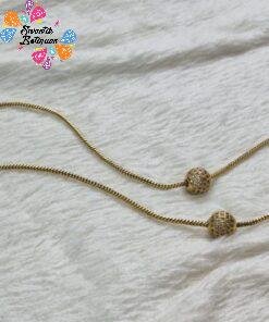 White Stone Designer Premium Antique Gold Chain Type Anklet