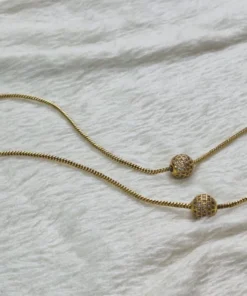 Alternative view of White Stone Designer Premium Antique Gold Chain Type Anklet