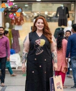 Black and Yellow Plus Size Premium Co-ord Set