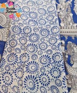 Blue and Beige Premium Kotta Cotton Kalamkari Sarees Blue and Beige Premium Kotta Cotton Kalamkari Sarees