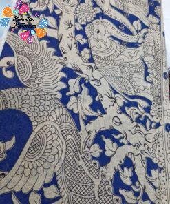 Blue and Beige Premium Kotta Cotton Kalamkari Sarees Blue and Beige Premium Kotta Cotton Kalamkari Sarees