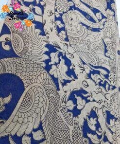 Blue and Beige Premium Kotta Cotton Kalamkari Sarees Blue and Beige Premium Kotta Cotton Kalamkari Sarees