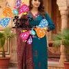Floral Designer Rich Teal Blue and Maroon Premium Dabu Cotton Readymade Shalwar Suit