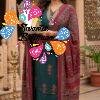 Floral Designer Teal Green and Maroon Premium Dabu Cotton Readymade Shalwar Suit