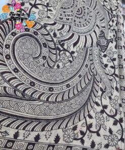 Coffee Brown and Beige Premium Kotta Cotton Kalamkari Saree Coffee Brown and Beige Premium Kotta Cotton Kalamkari Saree