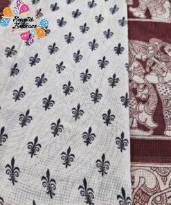 Deep Maroon and Beige Premium Kotta Cotton Kalamkari Saree Deep Maroon and Beige Premium Kotta Cotton Kalamkari Saree