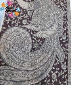 Chocolate Brown and Beige Premium Kotta Cotton Kalamkari Saree Chocolate Brown and Beige Premium Kotta Cotton Kalamkari Saree