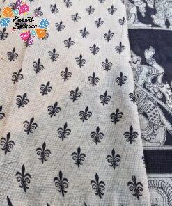 Black and Beige Premium Kotta Cotton Kalamkari Saree Black and Beige Premium Kotta Cotton Kalamkari Saree