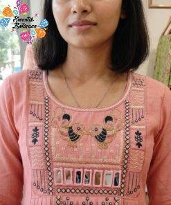 Dusty Peach Premium Bird Designer Embroidery Neck work Ready-Made Shalwar Suit Dusty Peach Premium Bird Designer Embroidery Neck work Ready-Made Shalwar Suit