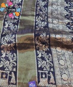 Black with Vintage Gold Weave Premium Banarasi Semi Silk Saree