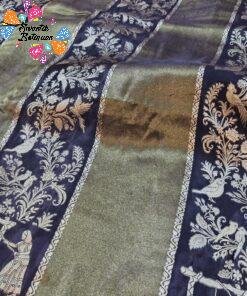 Black with Vintage Gold Weave Premium Banarasi Semi Silk Saree Black with Vintage Gold Weave Premium Banarasi Semi Silk Saree