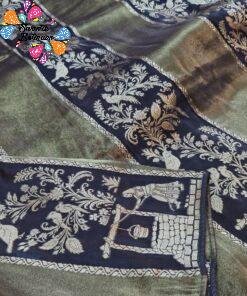 Black with Vintage Gold Weave Premium Banarasi Semi Silk Saree