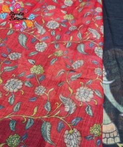 Black Elephant Designer Premium Linen Cotton Saree Black Elephant Designer Premium Linen Cotton Saree