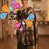 Black With Gold Zari Work Elephant Designer Banarasi Organza Silk Saree