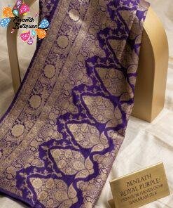 Royal Purple with Vintage Gold Weave Premium Banarasi Semi Silk Saree Royal Purple with Vintage Gold Weave Premium Banarasi Semi Silk Saree
