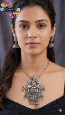 Peacock Designer Oxidised Haram