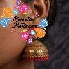 Red Lotus Designer Oxidised Gold Jhumkha