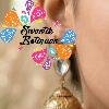 Deer Designer And White Stone Oxidised Gold Jhumkha