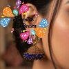 Purple Lotus Designer Oxidised Gold Jhumkha