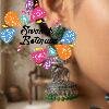 Elephant Designer Green Oxidised Silver Jhumkha