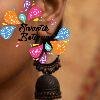 Black Floral Designer Oxidised Silver Jhumkha