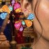Peacock Designer Oxidised Gold Jhumkha