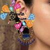 Blue Pearl With Lotus Designer Oxidised Gold  Earrings