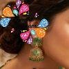 Green Lotus Designer Oxidised Gold Jhumkha