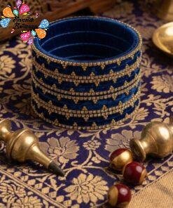 Navy Blue Colour Premium Velvet Bangles