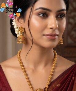 Lakshmi  Designer With Pink And Green Stone Mixed  Matte Finished Haram