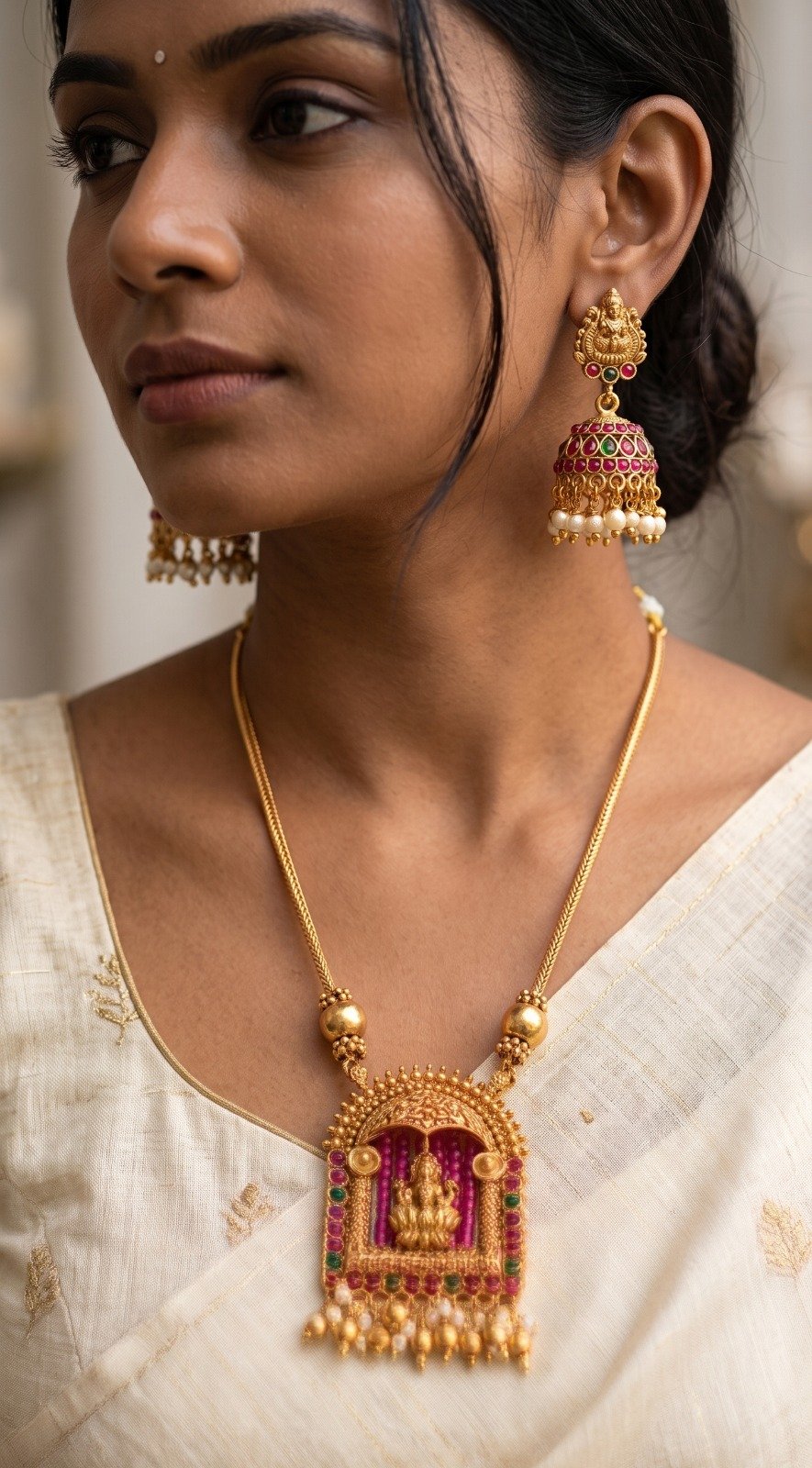 Lakshmi Designer Matte Finished Haram Lakshmi Designer Matte Finished Haram