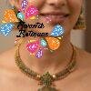 Green Stone With Flower Designer Matte Finished Necklace
