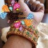 Green Stone Lotus  Designer Matte Finished Bangles