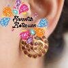 Pink Stone Designer Stud Type Antique Earrings Pink Stone Designer Stud Type Antique Earrings