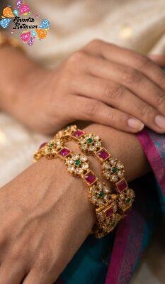 Flower Designer Matte Finished Bangles