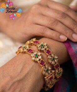 Flower Designer Matte Finished Bangles
