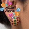 Pink And Green Stone Mixed  Designer Stud Type Matte Finished Earrings