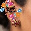 Flower Designer Stud Type Matte Finished Earrings