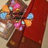 Premium Rust Orange with Brown Border  Kanchi Cotton Sarees with Rich Pallu