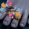 White Stone With Floral Designer Matte Finished Toe Rings