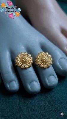 Floral Designer Matte Finished Toe Rings