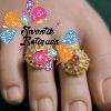 Floral Designer With Pink Stone Matte Finished Toe Rings Floral Designer With Pink Stone Matte Finished Toe Rings