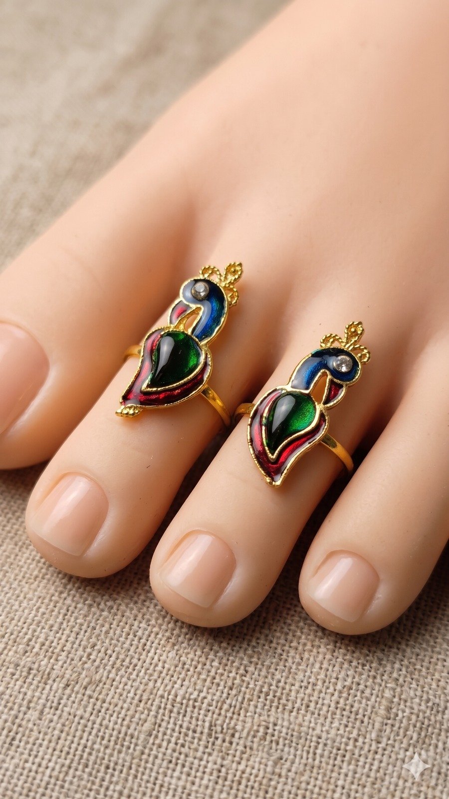 Peacock Designer Premium Matte Finished Toe Rings Peacock Designer Premium Matte Finished Toe Rings