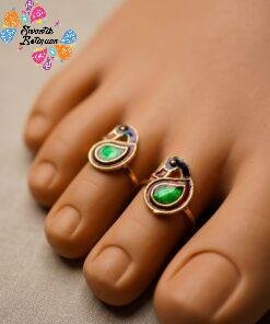 Peacock Designer Premium Matte Finished Toe Rings