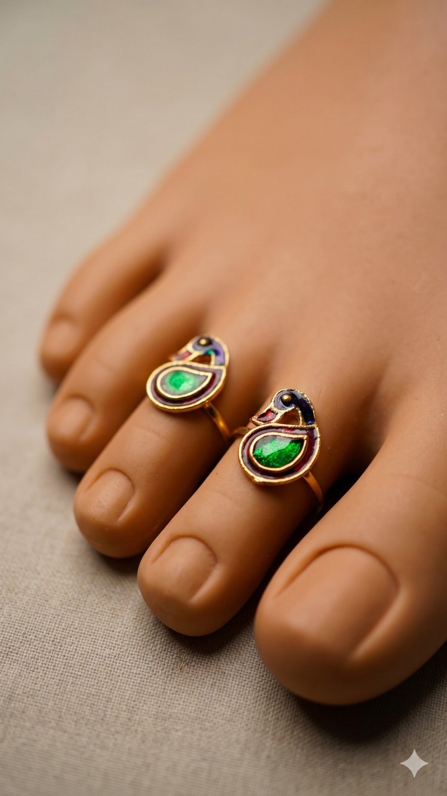 Peacock Designer Premium Matte Finished Toe Rings Peacock Designer Premium Matte Finished Toe Rings