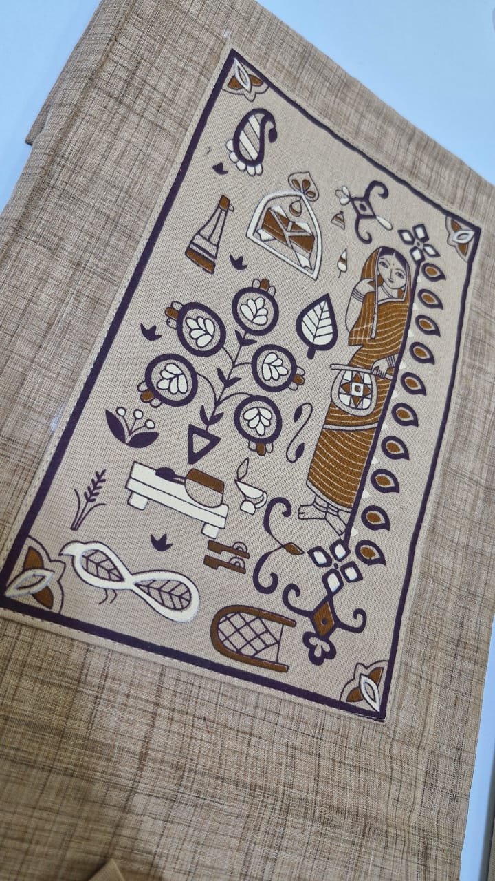 Light natural beige And Brown Floral Designer Shalwar Material Light natural beige And Brown Floral Designer Shalwar Material - Image 2