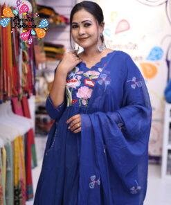 Floral Designer Navy Blue Ready Made Shalwar Suit Floral Designer Navy Blue Ready Made Shalwar Suit