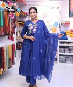 Floral Designer Navy Blue Ready Made Shalwar Suit