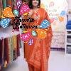 Flower Designer Rust Orange Ready Made Shalwar Suit Flower Designer Rust Orange Ready Made Shalwar Suit